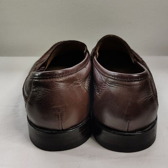Florsheim Dark Brown Croc-Embossed Loafers with Tassels main image 7